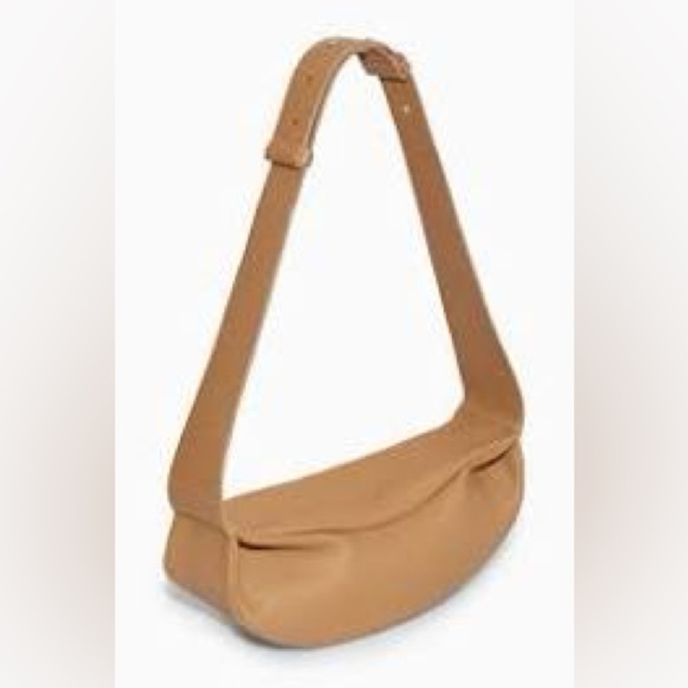 COS Swing Crossbody Wide strap Zip Closure In Smooth-Grain Leather Beige - Picture 3 of 9